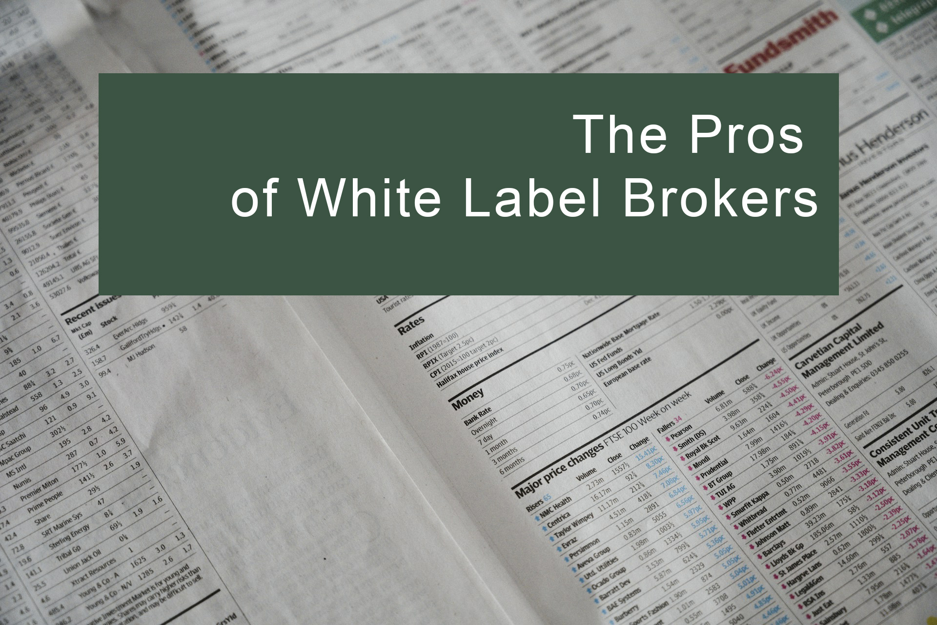 Unveiling the Untold Advantages of White Label Brokers Unveiling the Untold Advantages of White Label Brokers